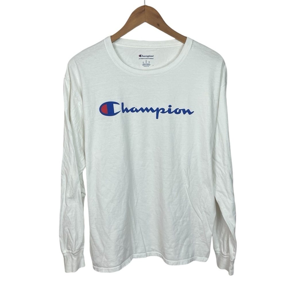 LS373 Men’s Champion Authentic Brand Long Sleeve Graphic T Shirt L